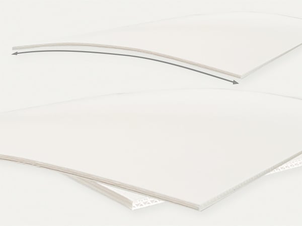 Corrugated boards EF 2.7 mm bended